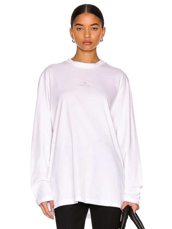 Moncler Long Sleeve T-Shirt in White | FWRD