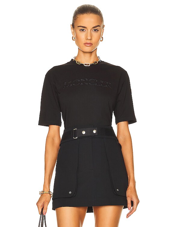 【MONCLER】ウィロー・スミス歌詞入りコットン半袖Tシャツ/black ブラック Moncler x Willow Smith Tシャツ : 向けの Genius