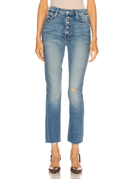 mother denim pixie dazzler ankle fray