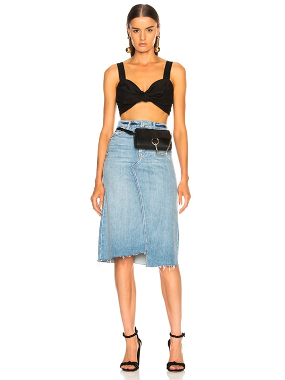 MOTHER Straight A Step Midi Fray Skirt in Misbeliever | FWRD