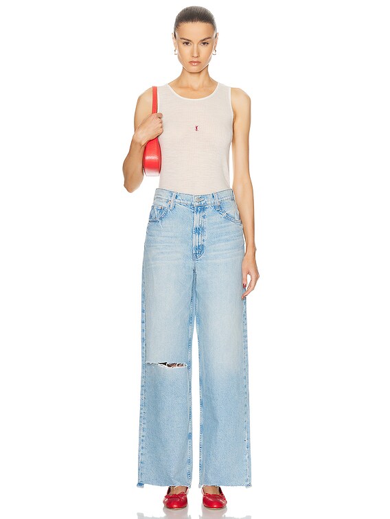 MOTHER High Waisted Spinner Zip Sneak Chew in We Bounced | FWRD