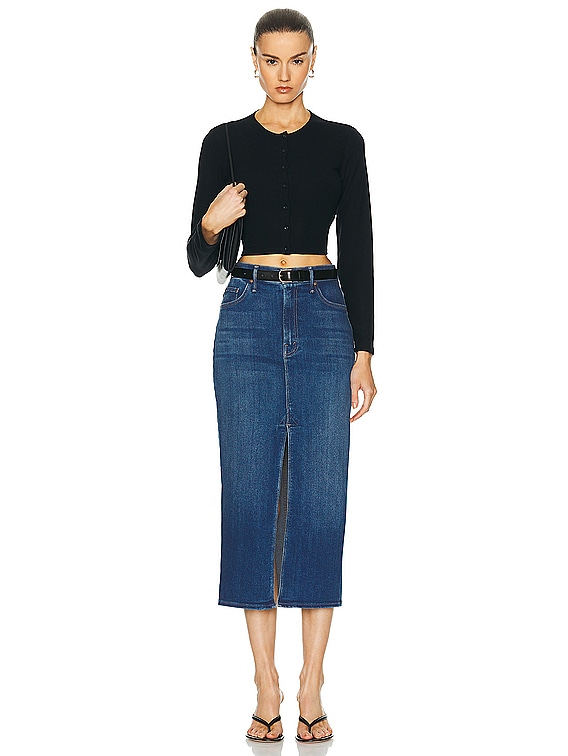 MOTHER The Reverse Pencil Pusher Skirt in Hue Are You? | FWRD