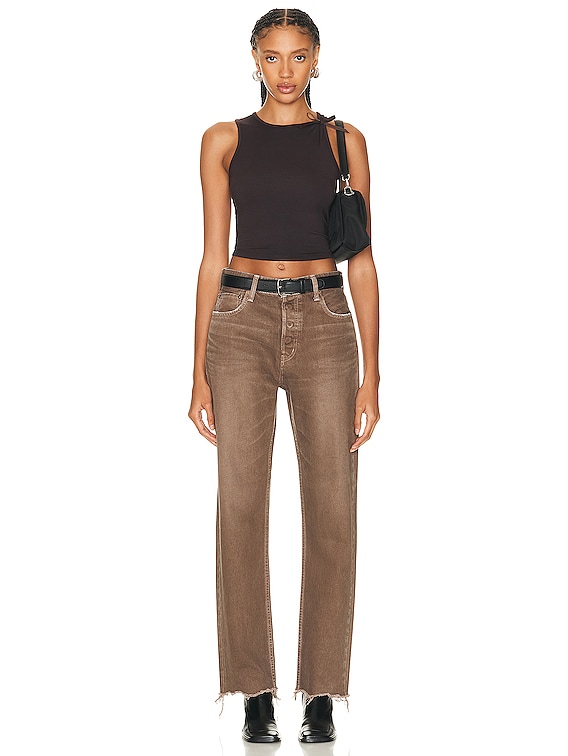 Moussy Vintage Emery Wide Straight in Brown | FWRD