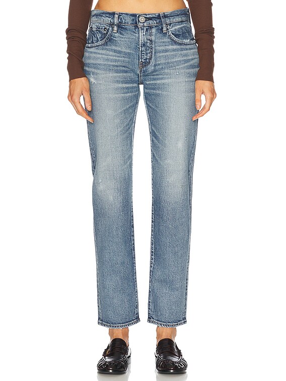 Moussy Vintage Linden Slim Straight in Light Blue | FWRD
