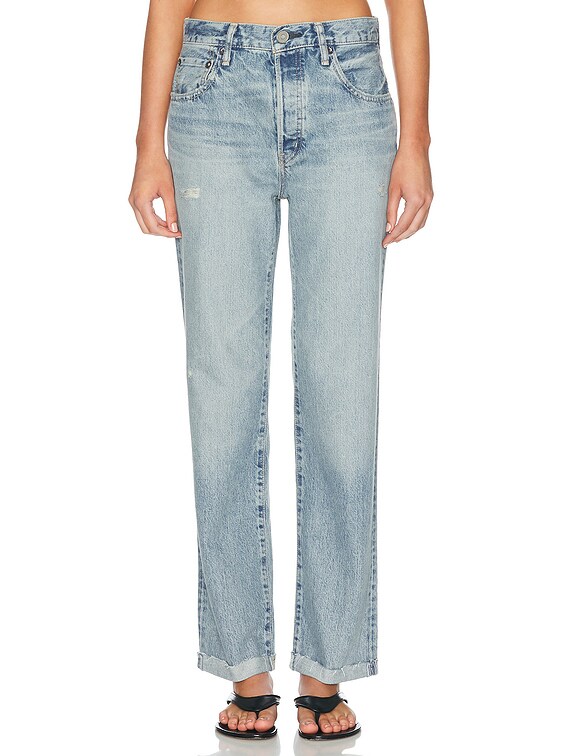 Moussy Vintage Copper Straight Leg Jeans in Light Blue | FWRD