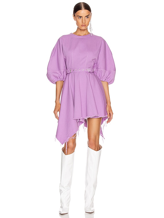 purple balloon sleeve dress Final Sale Plus Size Balloon Sleeve Ruched BodyCon Midi Dress in Metal Chic And Curvy
