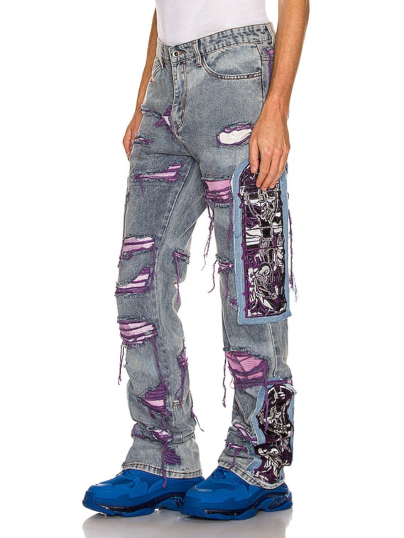 Who Decides War by Ev Bravado Violet Fusion Denim in Sky & Violet