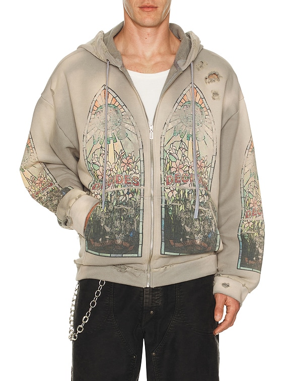 Who Decides War by Ev Bravado Faded Zip Up Hooded Jacket in