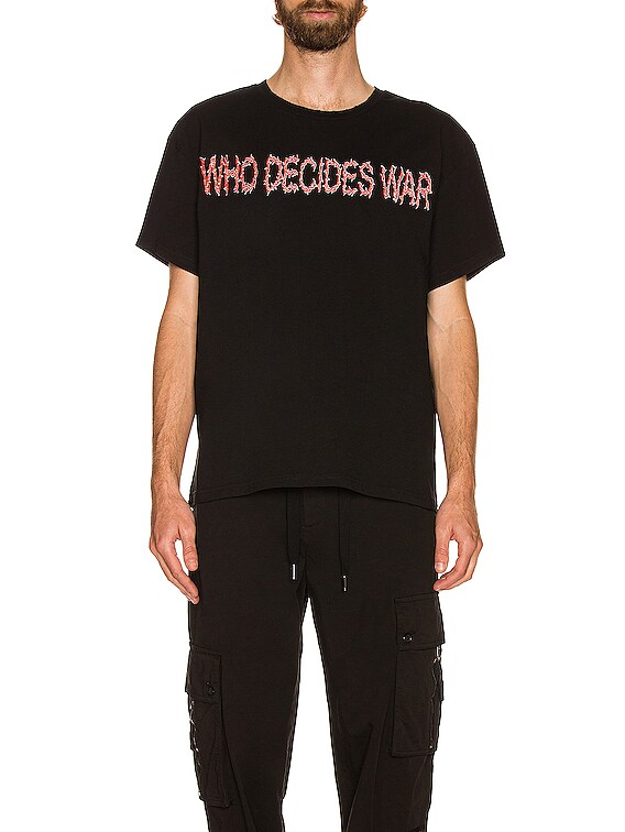 Who Decides War by Ev Bravado Thorned Who Decides War Tee in Black