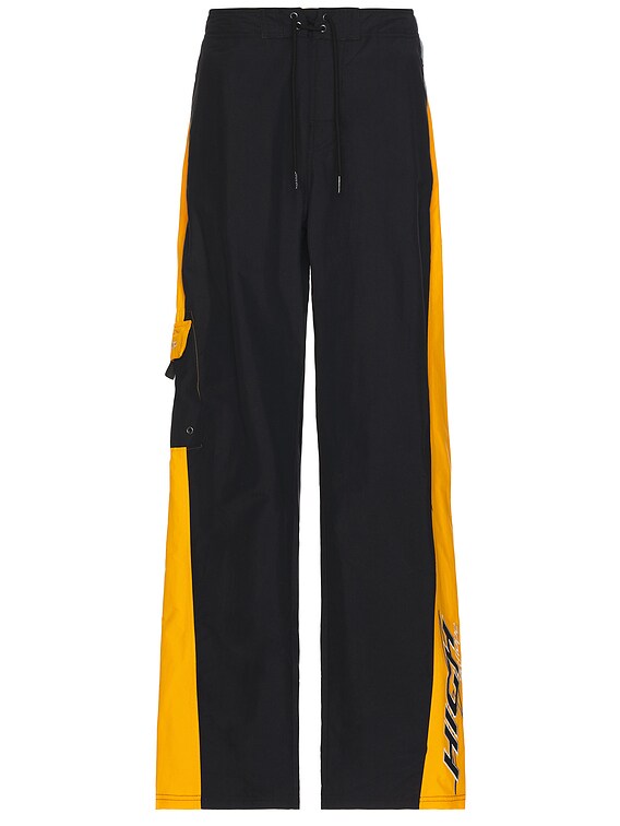 Martine Rose Board Short Trouser in Black & Orange | FWRD