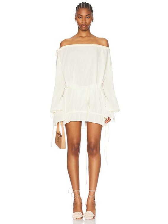 Mirror Palais Botticelli Micro Dress in Creme in Cream | FWRD