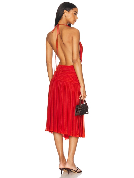 Mirror Palais La Piscine Lady Length Dress in Scarlet | FWRD