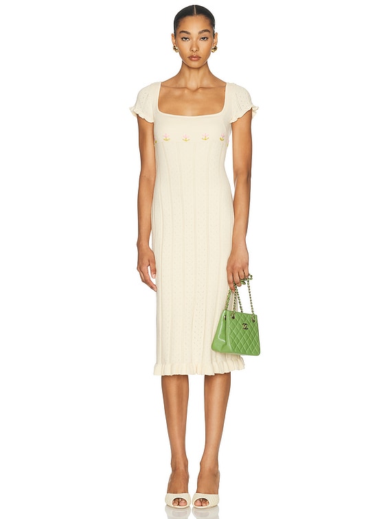 Mirror Palais Tulip Knit Lady Dress in Butter | FWRD