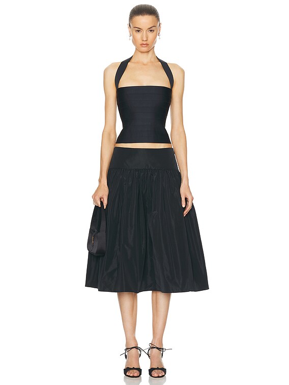 Mirror Palais Taffeta Lady Skirt in Noir | FWRD Mirror Palais Taffeta Lady Skirt in Noir | FWRD