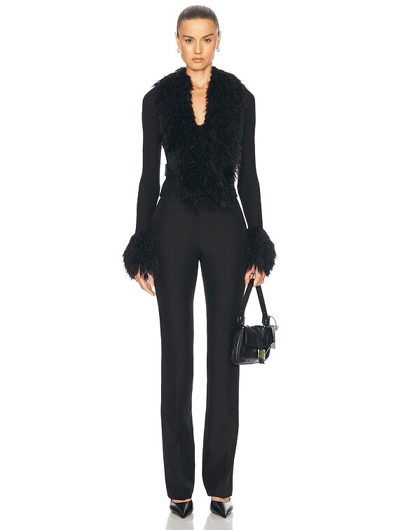Marine Serre Wild Puffy Knit Cardigan in Black | FWRD