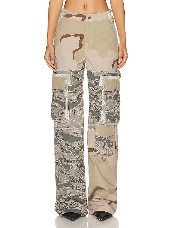 Marine Serre Women's Desert Damask Military Pants in Beige Marine Serre