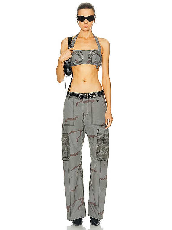 パンツ MARINE SERRE Regenerated CamoCargo Pants Marine Serre Regenerated Camo Cargo Pant in Dark Grey | FWRD