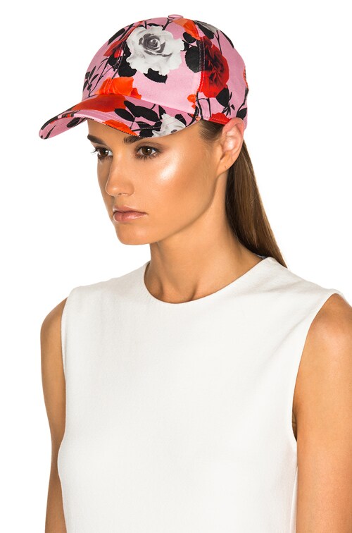 MSGM Vibrant Pink and Yellow Floral Hat Women > Accessories SS26 - MSGM Official main image 4