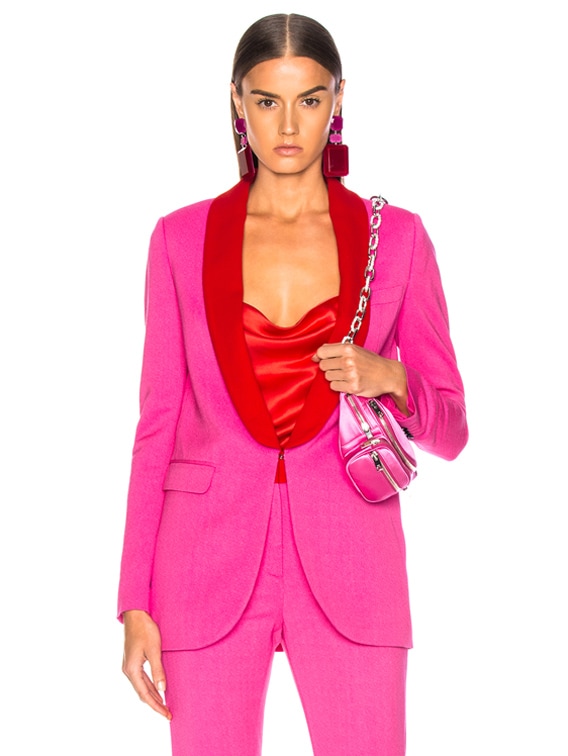 pink and red blazer