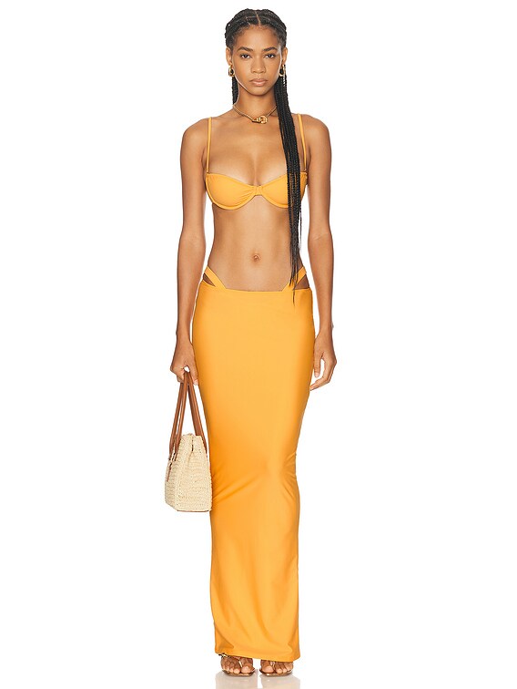 Melissa Simone Melina Bikini Top in Mango | FWRD