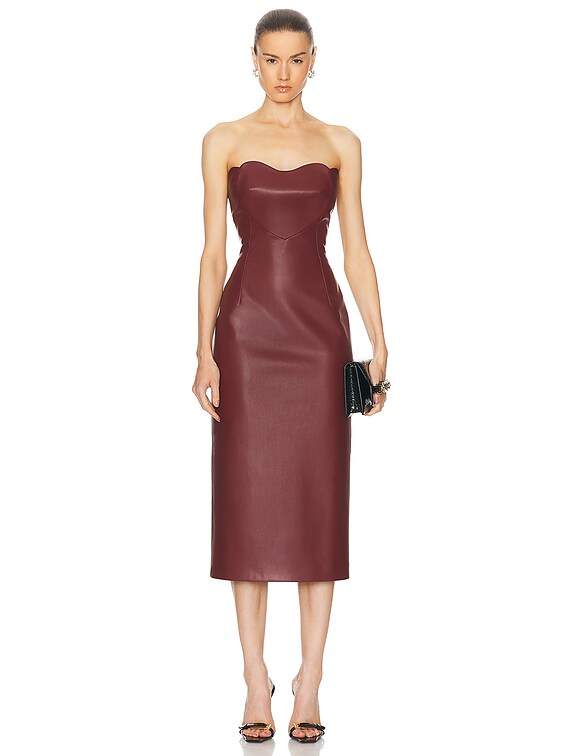 knee length dresses for ladies Deal: Butter Faux Leather Bordeaux Skirt Bordeaux / S main image 0