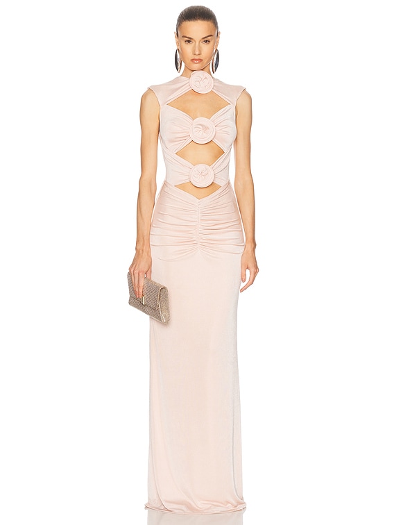 MARIANNA SENCHINA Tender Maxi Dress in Champagne | FWRD