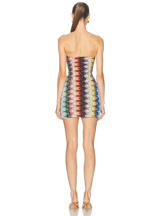 missoni strapless mini dress Missoni Strapless Metallic Mini Dress