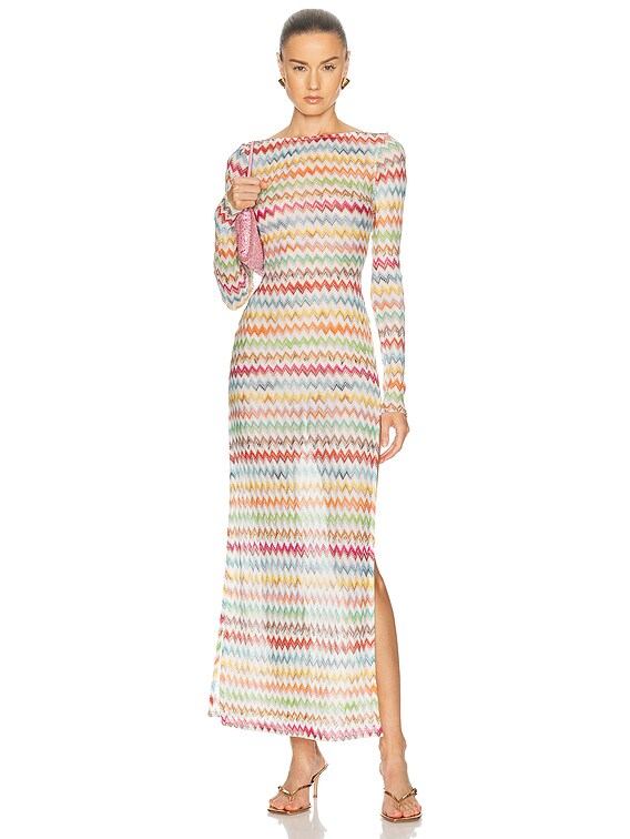Missoni Long Sleeve Coverup Dress in Multicolor With White Base | FWRD