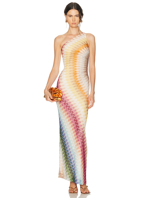 multicolor one shoulder dress Multi Color Floral One Shoulder Midi Dress PinkBlush