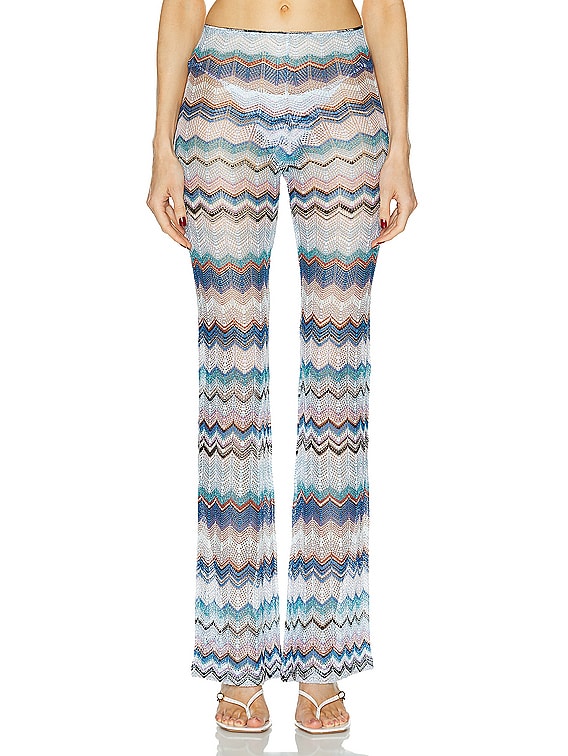 パンツ Missoni Multicolored Chevron Print Lame Thread Viscose Capri Missoni Multicolored Chevron Print Lamé Thread Viscose Capri