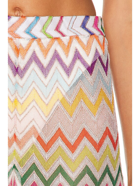 Missoni Zig Zag Wide Leg Trouser in Multicolor On White Base