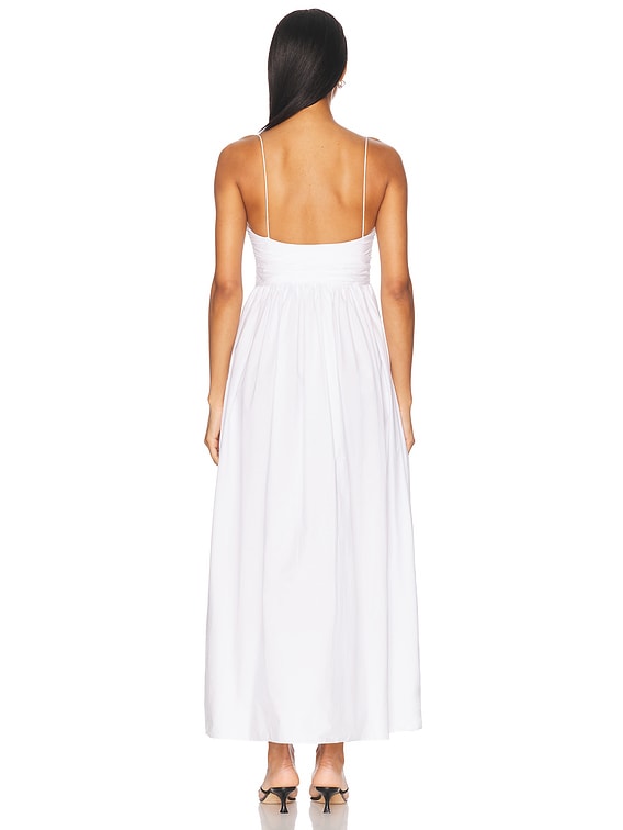 Matteau Gathered Bodice Dress in White - Size 3