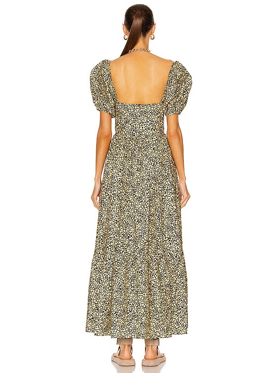 layered peasant dress Metallic Detail Tiered Peasant Maxi Dress - Coffee Bean