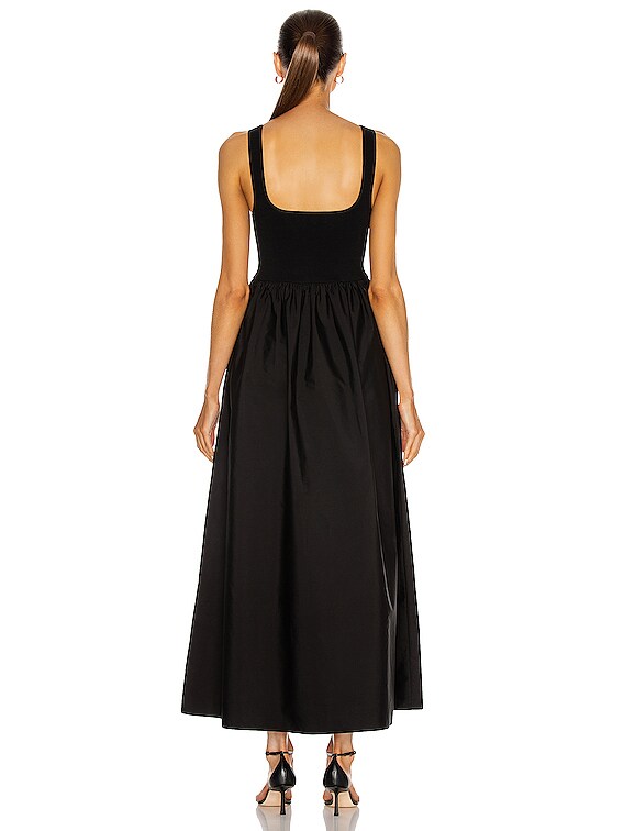 Matteau Knit and Cotton Maxi Dress in Black