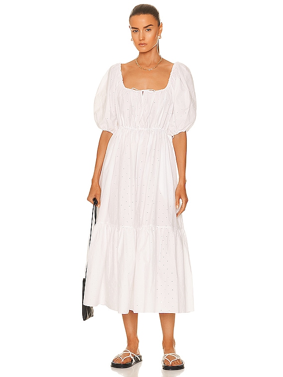 matteau broderie cotton midi dress Broderie Cami Midi Dress - White