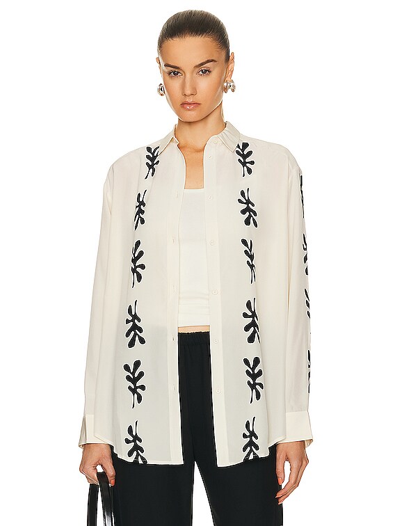【MATTEAU】LONG SLEEVE SILK SHIRT Long Sleeve Silk Shirt - Fig Leaf (Ivory) - Matteau