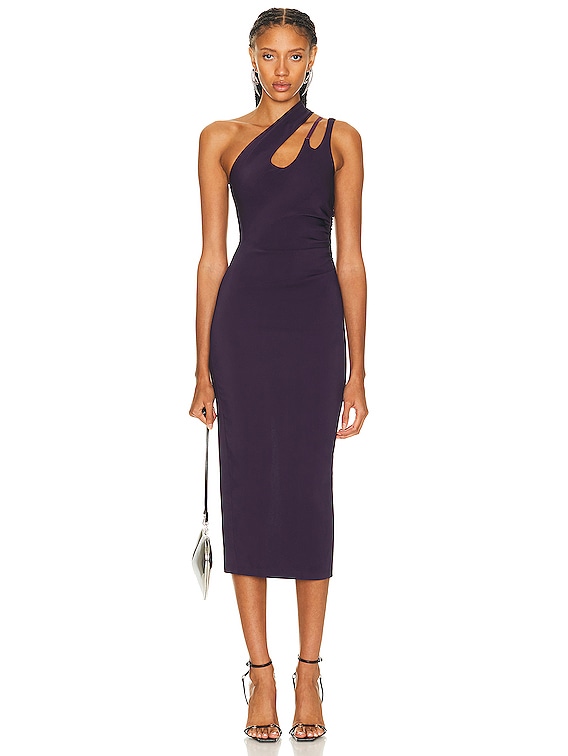 open lace back dress Purple One Shoulder Pleated Dress – ADONIS BOUTIQUE
