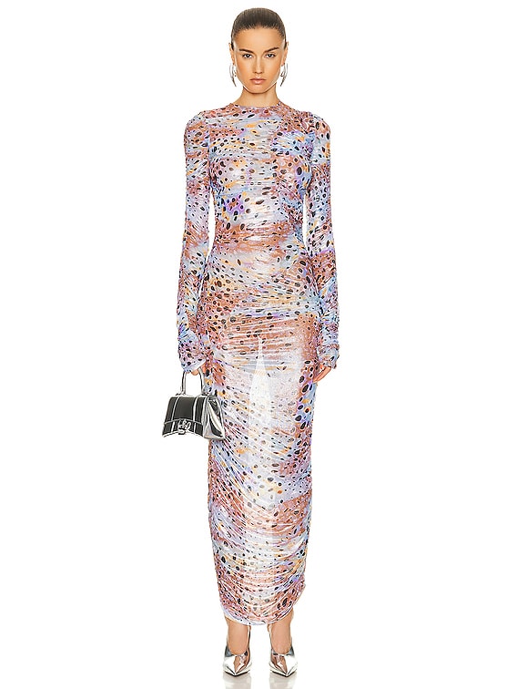 chinese dress ladies W760 SHEER LONG SLEEVE MIDI DRESS – N by Nancy