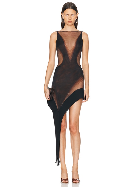 【関税込み】Mugler ブラック Illusion レギンス Mugler Illusion Legging in Black & Black | FWRD
