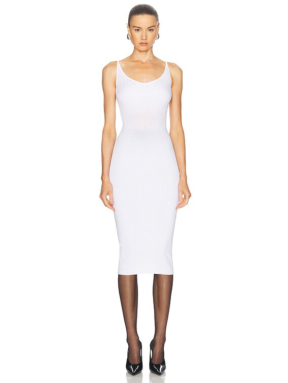 knee length dresses for ladies Sicily Off-White Midi Dress – Hemline Monroe