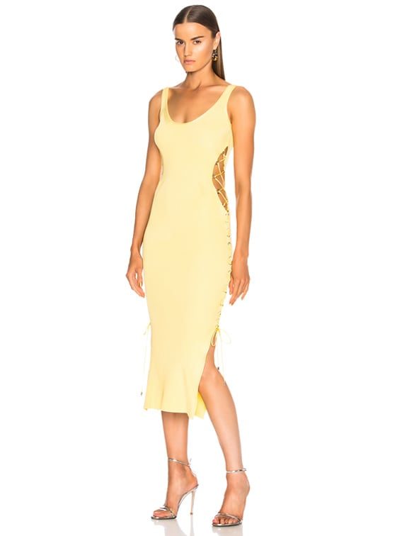 Mugler Side Lace Up Midi Dress in Ibiza | FWRD