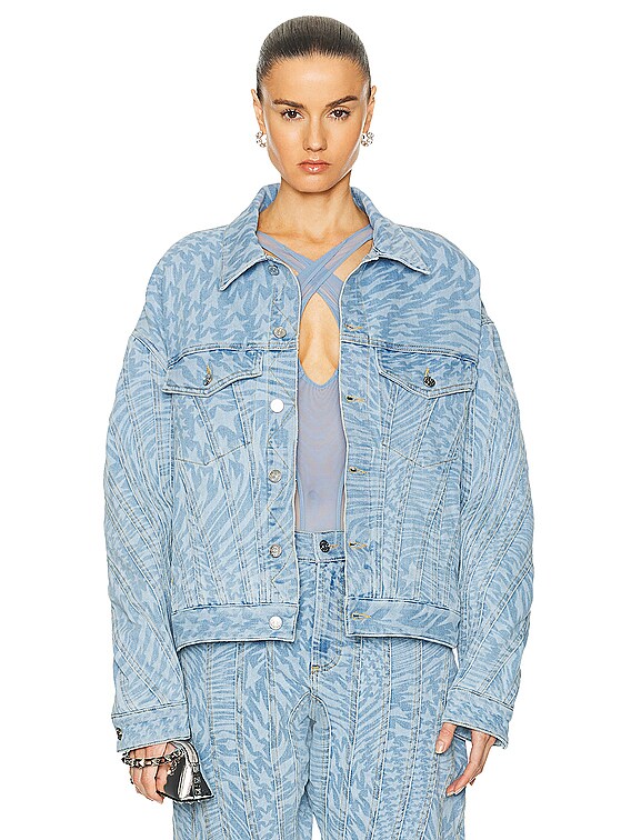 Mugler Denim Jacket in Laser Printed Star | FWRD