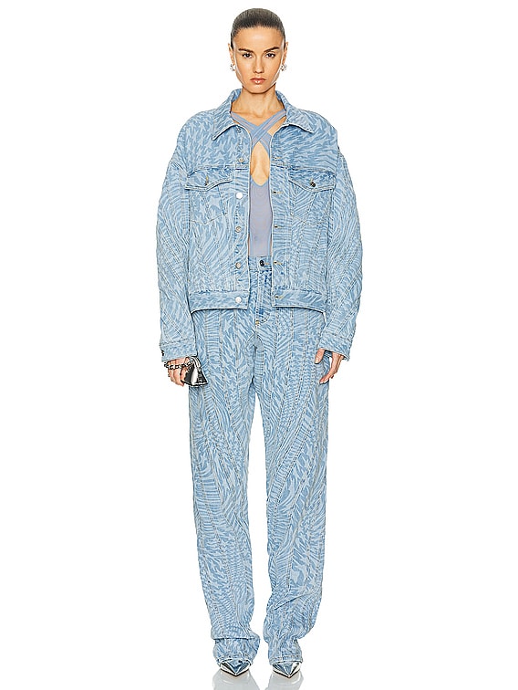 Mugler Denim Jacket in Laser Printed Star | FWRD