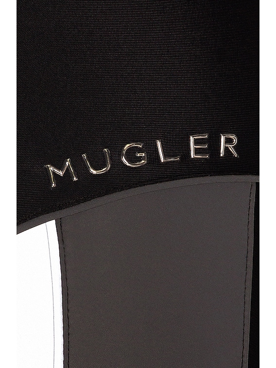 Mugler Sheer Spiral Legging In Black