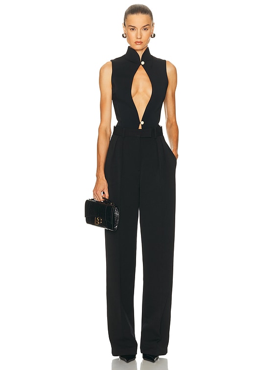 Mugler Cut Out Bodysuit in Black | FWRD