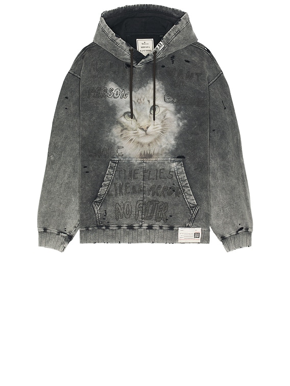 MIHARA YASUHIRO♡ BLEACHED HOODIE Maison MIHARA YASUHIRO Bleached Hoodie in Black | FWRD