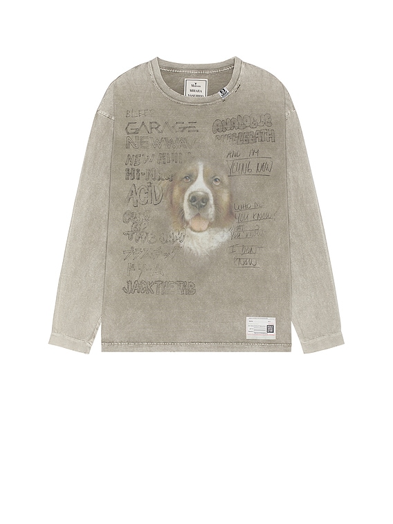 Maison MIHARA YASUHIRO Bleached Long Sleeves Tee in Beige | FWRD Maison MIHARA YASUHIRO Bleached Long Sleeves Tee in Beige | FWRD