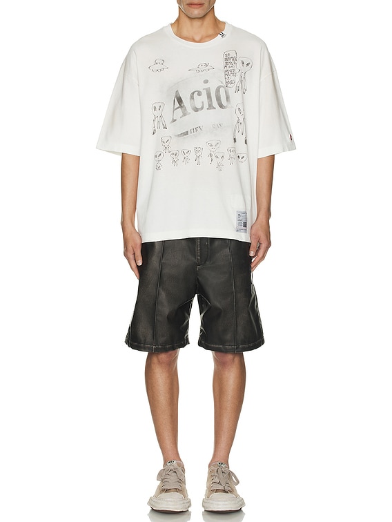Maison MIHARA YASUHIRO Distressed Acid Printed Tee in White | FWRD