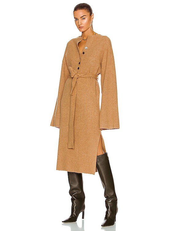 knee length dresses for ladies Pomander Place Heavyweight Camel Kristen Sweater Dress Tan / XL main image 1