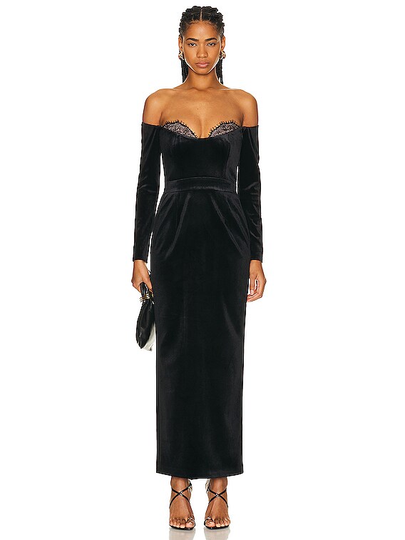 The New Arrivals by Ilkyaz Ozel Farah Dress in Panthere Noire | FWRD